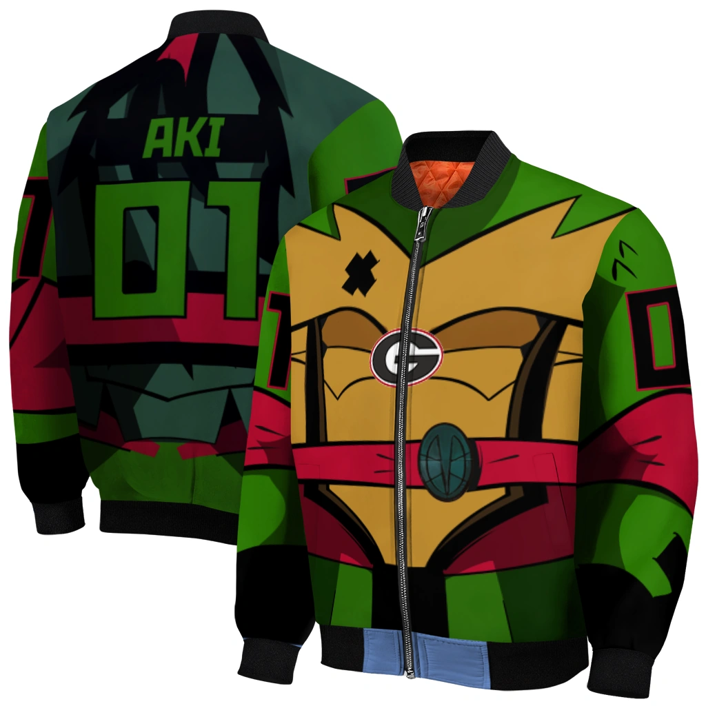 customized georgia bulldogs turtle armor bomber jacket best selling customized georgia bulldogs turtle armor bomber jacket best selling