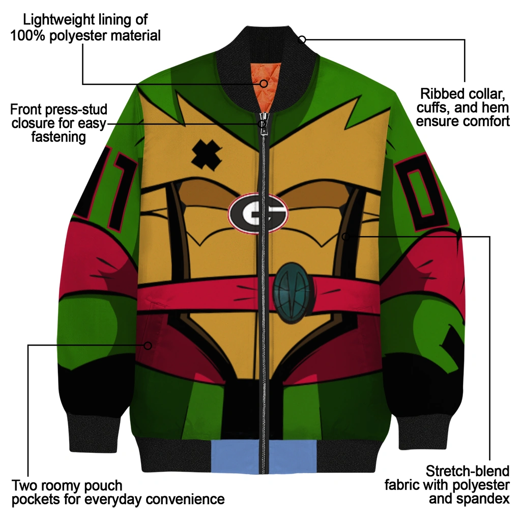 customized georgia bulldogs turtle armor bomber jacket new arrival customized georgia bulldogs turtle armor bomber jacket new arrival