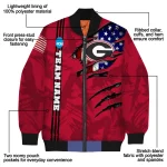 customized georgia bulldogs usa flag claws red bomber jacket best selling