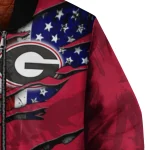 customized georgia bulldogs usa flag claws red bomber jacket best selling