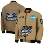customized georgia southern eagles claw effect beige bomber jacket best selling