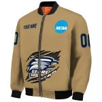 customized georgia southern eagles claw effect beige bomber jacket best selling