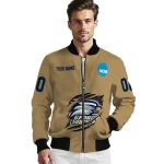 customized georgia southern eagles claw effect beige bomber jacket best selling