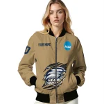 customized georgia southern eagles claw effect beige bomber jacket best selling