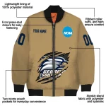 customized georgia southern eagles claw effect beige bomber jacket best selling