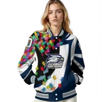 customized georgia southern eagles stars and stripes slashes blue varsity jacket best selling