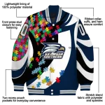 customized georgia southern eagles stars and stripes slashes blue varsity jacket best selling