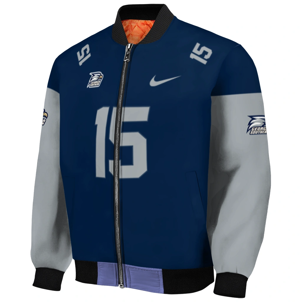 customized georgia southern eagles team patch blue bomber jacket fashion forward customized georgia southern eagles team patch blue bomber jacket fashion forward