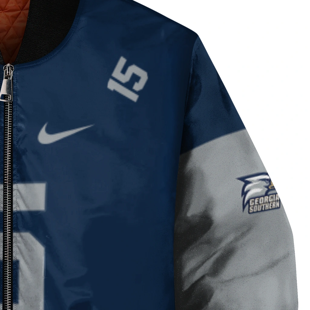 customized georgia southern eagles team patch blue bomber jacket premium grade customized georgia southern eagles team patch blue bomber jacket premium grade