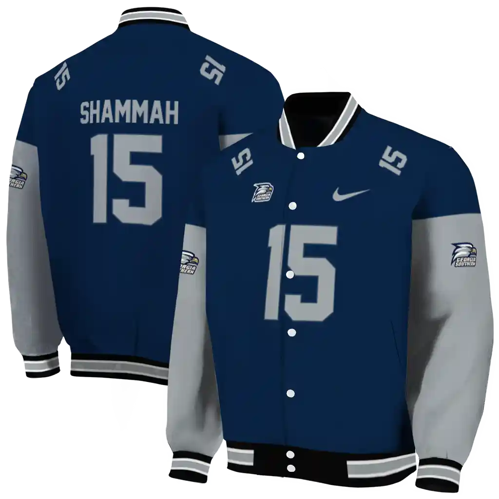 customized georgia southern eagles team patch blue varsity jacket fashion forward customized georgia southern eagles team patch blue varsity jacket fashion forward