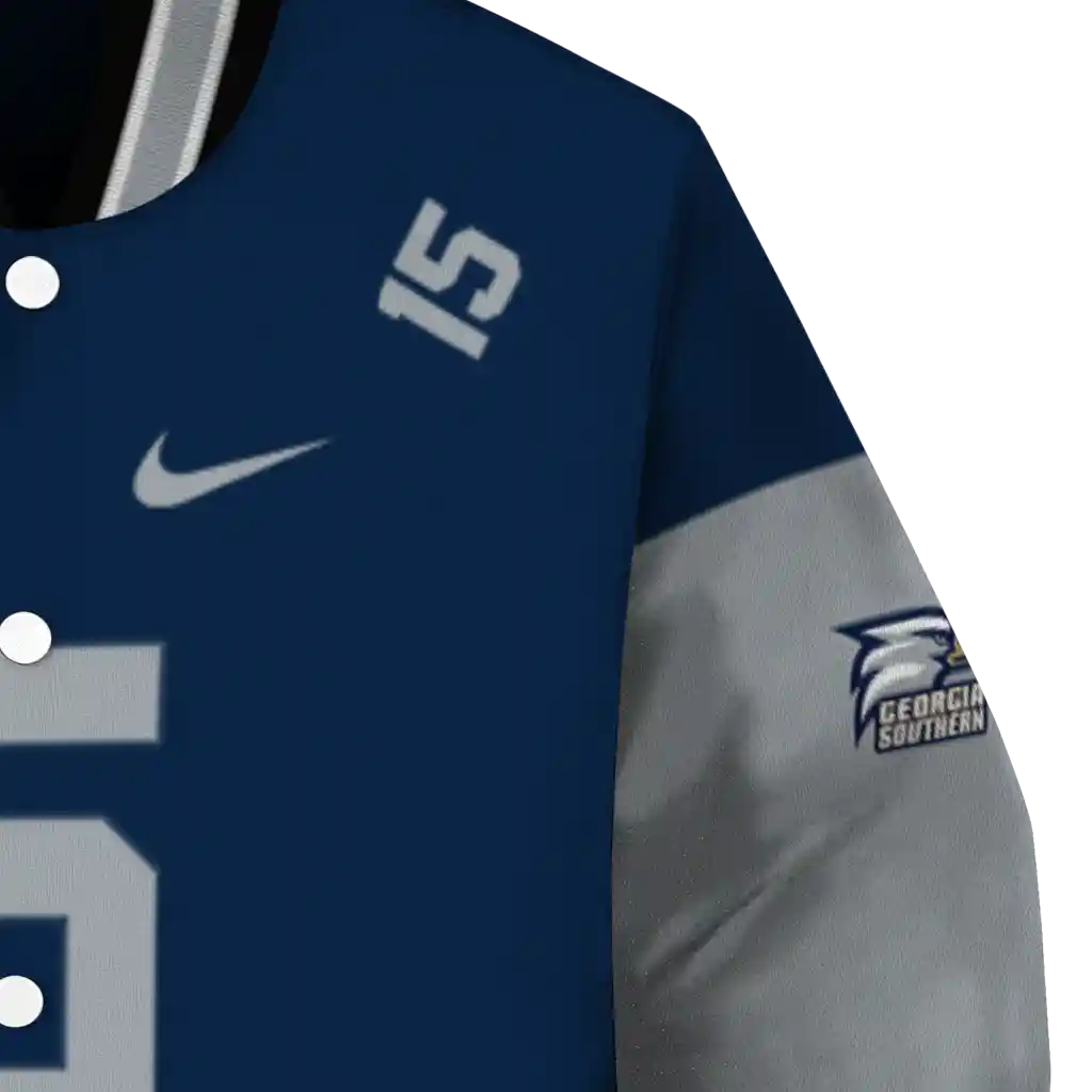 customized georgia southern eagles team patch blue varsity jacket premium grade customized georgia southern eagles team patch blue varsity jacket premium grade