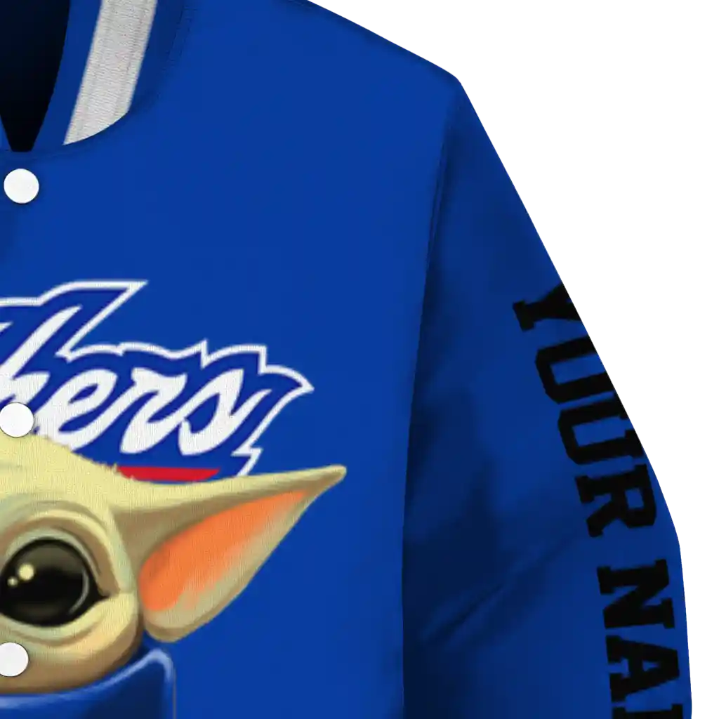 customized georgia state panthers adorable yoda blue black varsity jacket premium grade customized georgia state panthers adorable yoda blue black varsity jacket premium grade