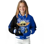customized georgia state panthers adorable yoda blue black varsity jacket best selling