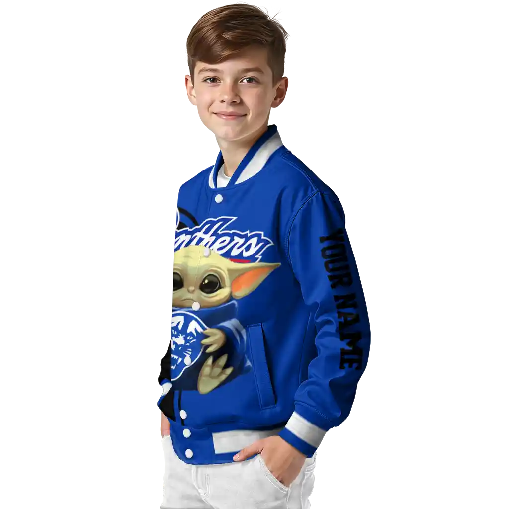 customized georgia state panthers adorable yoda blue black varsity jacket trendy customized georgia state panthers adorable yoda blue black varsity jacket trendy