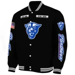 customized georgia state panthers american flag skull black varsity jacket best selling
