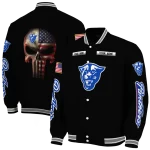 customized georgia state panthers american flag skull black varsity jacket best selling