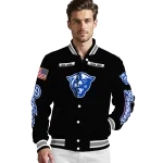 customized georgia state panthers american flag skull black varsity jacket best selling