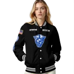customized georgia state panthers american flag skull black varsity jacket best selling