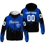 customized georgia state panthers flame trim blue black windbreaker jacket best selling
