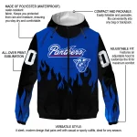 customized georgia state panthers flame trim blue black windbreaker jacket best selling