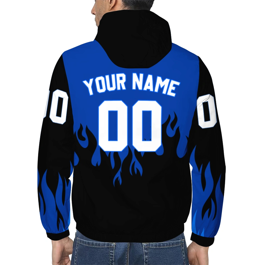 customized georgia state panthers flame trim blue black windbreaker jacket trendy customized georgia state panthers flame trim blue black windbreaker jacket trendy