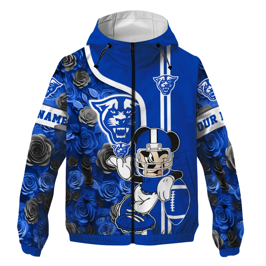 customized georgia state panthers football micky mouse blue windbreaker jacket best selling customized georgia state panthers football micky mouse blue windbreaker jacket best selling