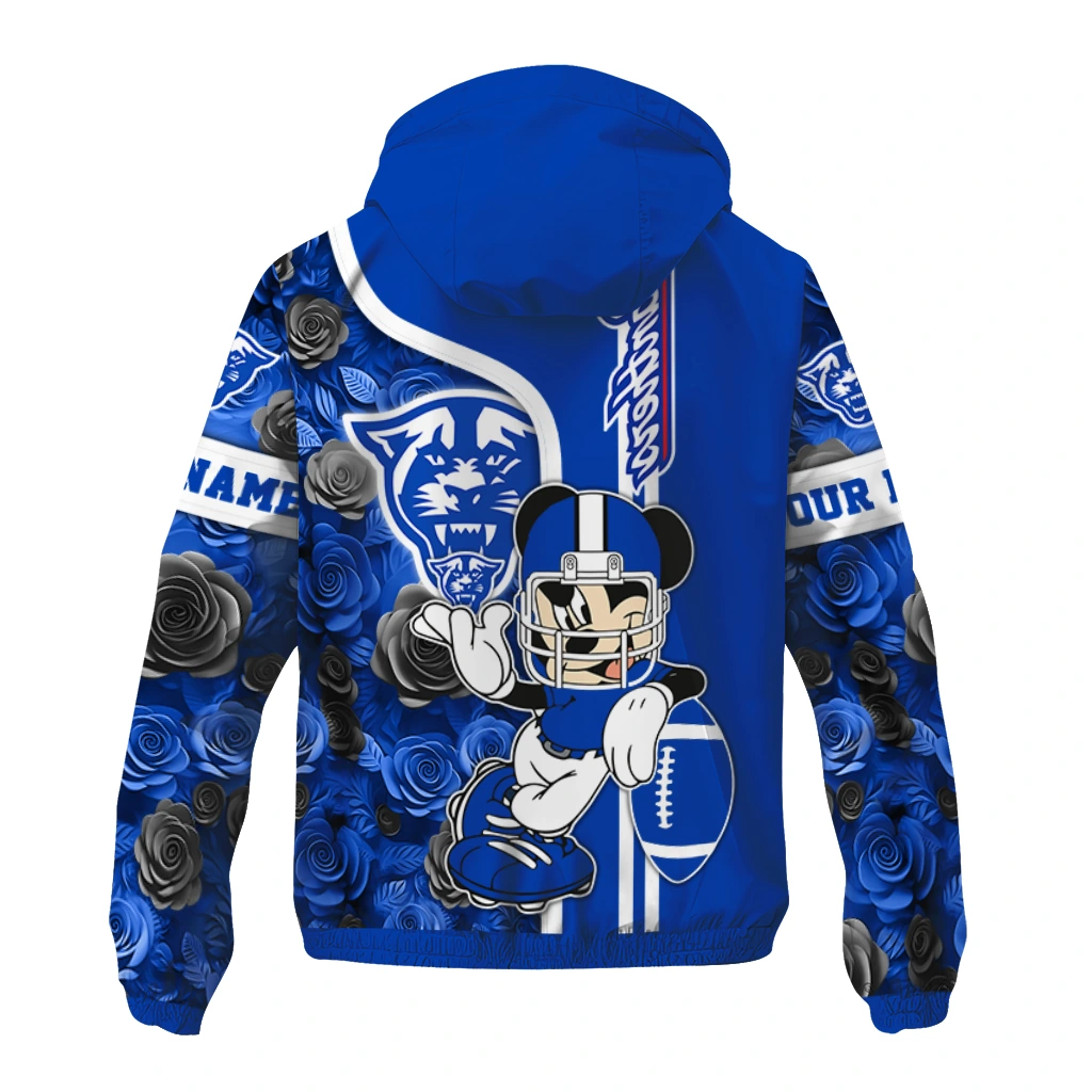 customized georgia state panthers football micky mouse blue windbreaker jacket fashion forward customized georgia state panthers football micky mouse blue windbreaker jacket fashion forward