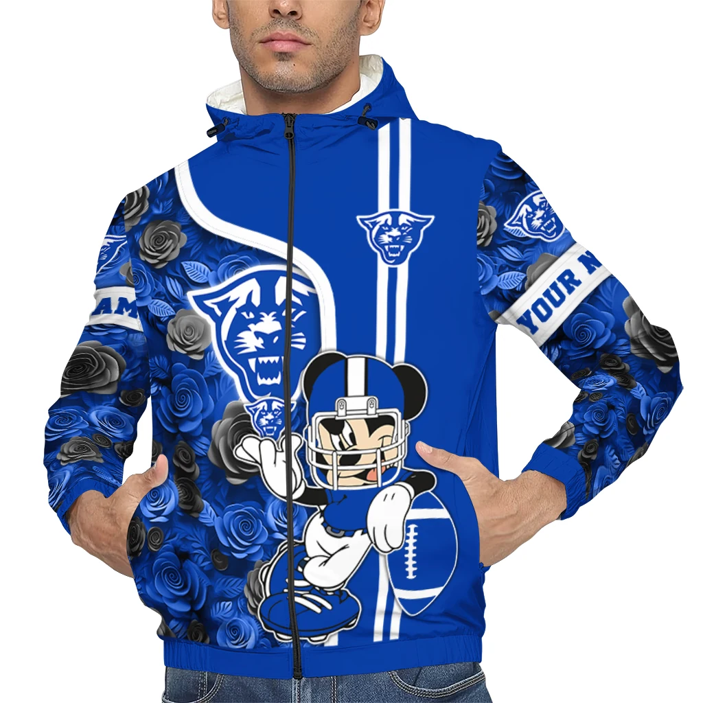 customized georgia state panthers football micky mouse blue windbreaker jacket top rated customized georgia state panthers football micky mouse blue windbreaker jacket top rated