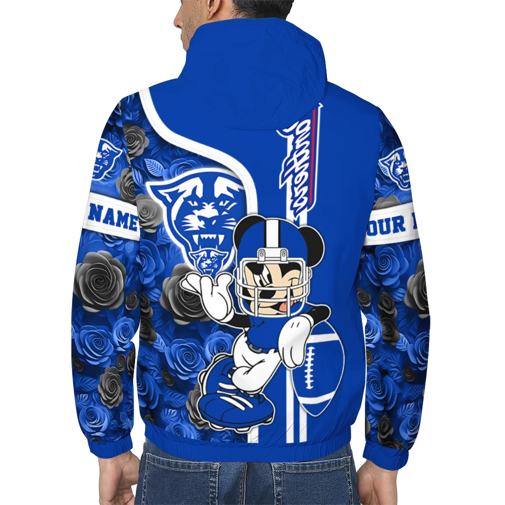 customized georgia state panthers football micky mouse blue windbreaker jacket trendy customized georgia state panthers football micky mouse blue windbreaker jacket trendy