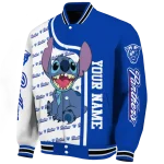 customized georgia state panthers stitch laughing blue varsity jacket best selling