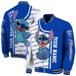 customized georgia state panthers stitch laughing blue varsity jacket best selling