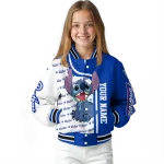customized georgia state panthers stitch laughing blue varsity jacket best selling