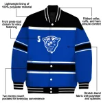 customized georgia state panthers stripe statement blue black varsity jacket best selling