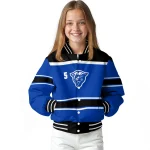 customized georgia state panthers stripe statement blue black varsity jacket best selling