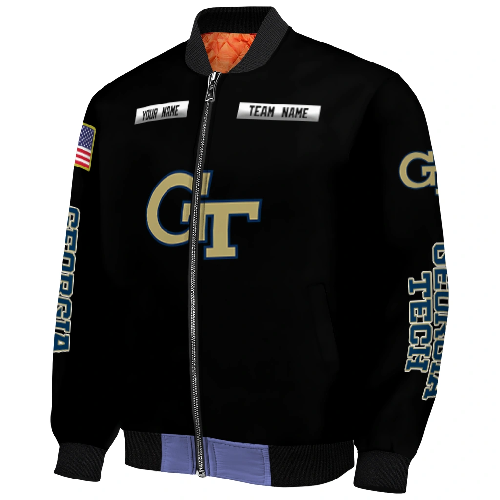 customized georgia tech yellow jackets american flag skull black bomber jacket fashion forward customized georgia tech yellow jackets american flag skull black bomber jacket fashion forward