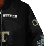 customized georgia tech yellow jackets american flag skull black bomber jacket best selling