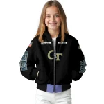 customized georgia tech yellow jackets american flag skull black bomber jacket best selling