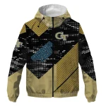customized georgia tech yellow jackets arrow matrix gold black windbreaker jacket best selling