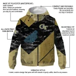 customized georgia tech yellow jackets arrow matrix gold black windbreaker jacket best selling