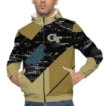 customized georgia tech yellow jackets arrow matrix gold black windbreaker jacket best selling