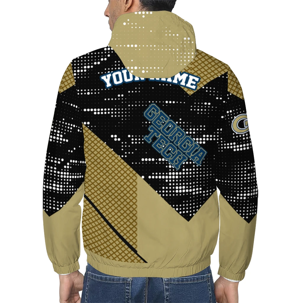 customized georgia tech yellow jackets arrow matrix gold black windbreaker jacket trendy customized georgia tech yellow jackets arrow matrix gold black windbreaker jacket trendy