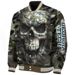 customized georgia tech yellow jackets camouflage skull camouflage varsity jacket best selling