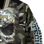 customized georgia tech yellow jackets camouflage skull camouflage varsity jacket best selling