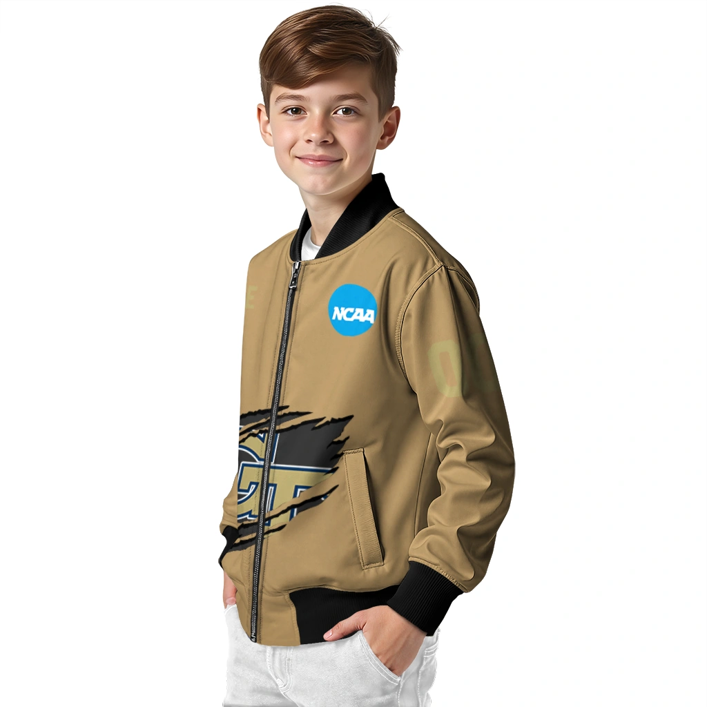 customized georgia tech yellow jackets claw effect beige bomber jacket trendy customized georgia tech yellow jackets claw effect beige bomber jacket trendy