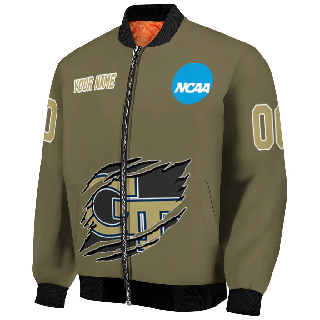 customized georgia tech yellow jackets claw mark gold bomber jacket fashion forward customized georgia tech yellow jackets claw mark gold bomber jacket fashion forward