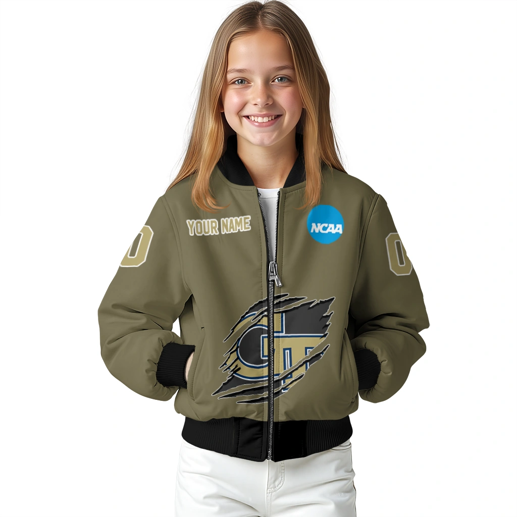 customized georgia tech yellow jackets claw mark gold bomber jacket top rated customized georgia tech yellow jackets claw mark gold bomber jacket top rated