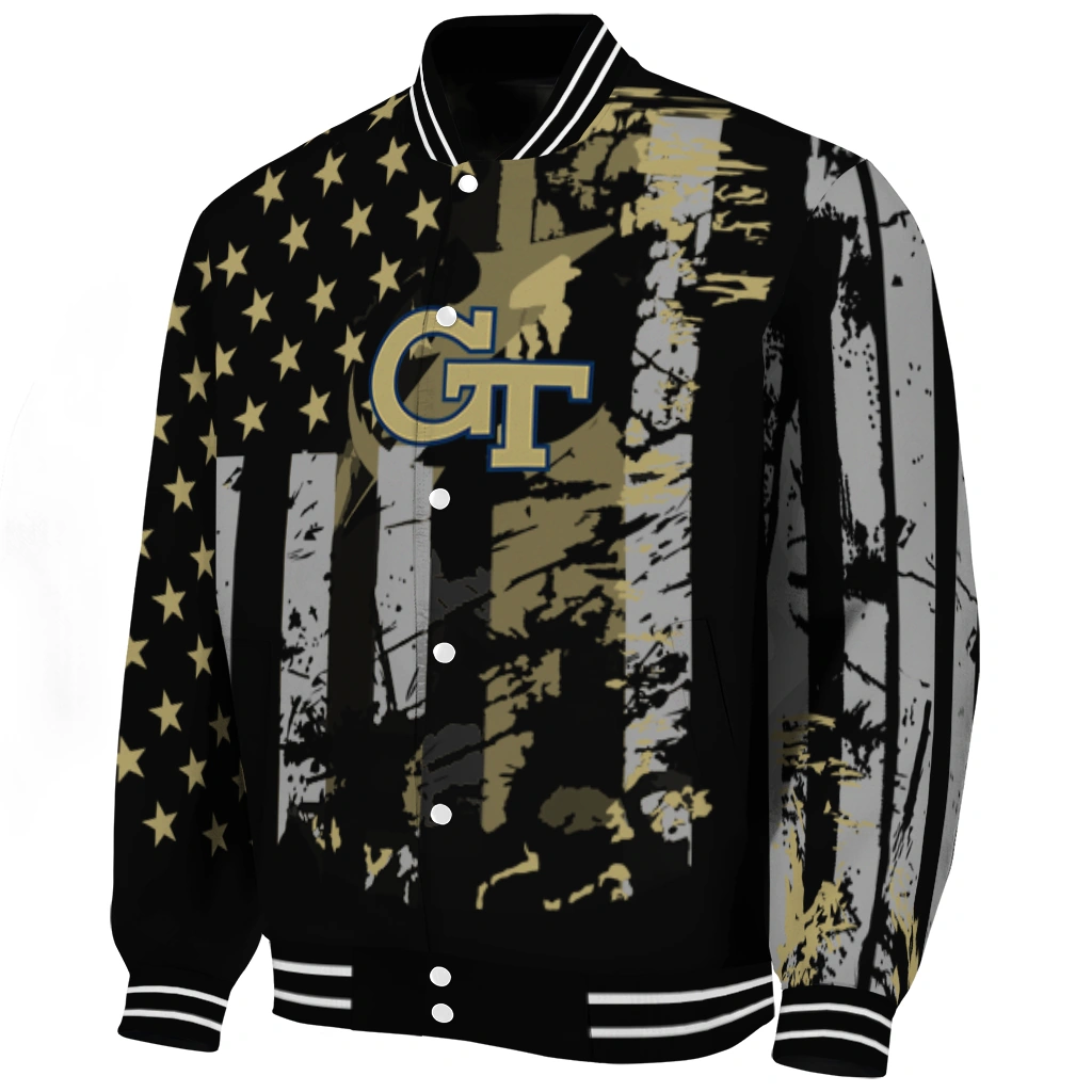 customized georgia tech yellow jackets star stripes gold black varsity jacket best selling customized georgia tech yellow jackets star stripes gold black varsity jacket best selling