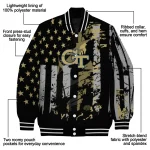 customized georgia tech yellow jackets star stripes gold black varsity jacket best selling