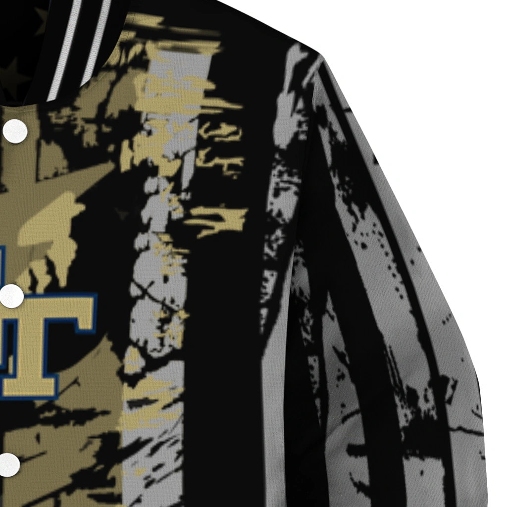 customized georgia tech yellow jackets star stripes gold black varsity jacket premium grade customized georgia tech yellow jackets star stripes gold black varsity jacket premium grade