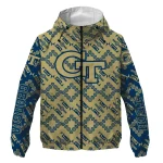 customized georgia tech yellow jackets trellis mesh gold windbreaker jacket best selling